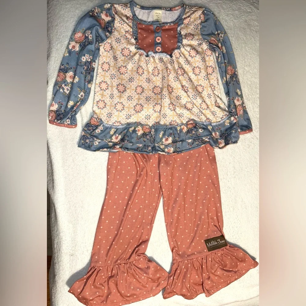 Matilda Jane Just Imagine Celina Girls Big Ruffle PJs Size 6